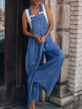 Load image into Gallery viewer, Wide Leg Denim Overalls
