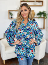 Load image into Gallery viewer, Double Take Full Size Printed Balloon Sleeve Blouse
