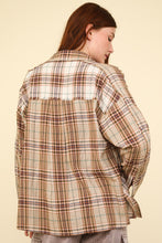 Load image into Gallery viewer, VERY J Contrast Plaid Raw Detail Shirt
