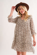 Load image into Gallery viewer, And The Why Leopard Ruffle Hem Woven Mini Dress
