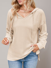 Load image into Gallery viewer, Double Take Drawstring Dropped Shoulder Long Sleeve Hoodie
