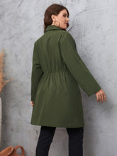 Load image into Gallery viewer, Honey Plus Size Lapel Collar Roll-Tab Sleeve Trench Coat
