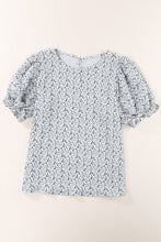 Load image into Gallery viewer, Printed Round Neck Half Flounce Sleeve Top
