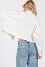 Load image into Gallery viewer, bytos Button Down Cropped Denim Jacket with Patch Pockets
