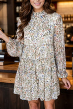 Load image into Gallery viewer, Printed Mock Neck Long Sleeve Mini Dress
