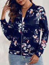 Load image into Gallery viewer, Printed Zip Up Long Sleeve Outerwear
