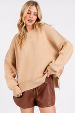 Load image into Gallery viewer, Mittoshop Side Slit Round Neck Drop Shoulder Sweater

