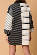 Load image into Gallery viewer, Striped Patchwork Long Sleeve Mini Dress
