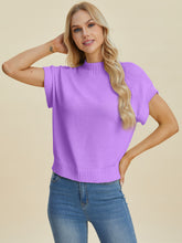 Load image into Gallery viewer, Double Take Full Size Mock Neck Short Sleeve Sweater
