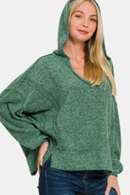 Load image into Gallery viewer, Zenana Brushed Hacci Exposed Seam Hoodie
