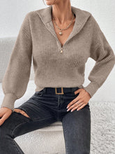 Load image into Gallery viewer, Honey Half Zip Dropped Shoulder Sweater
