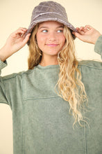 Load image into Gallery viewer, VERY J Mineral Washed Oversized Sweatshirt Mini Dress
