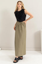 Load image into Gallery viewer, HYFVE Drawstring Washed Linen Maxi Skirt
