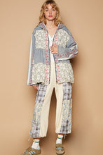 Load image into Gallery viewer, POL Embroidered Lace Patch Zip Up Hooded Jacket
