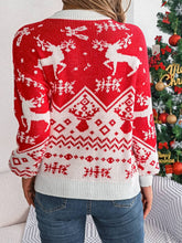 Load image into Gallery viewer, Christmas Element Round Neck Long Sleeve Sweater
