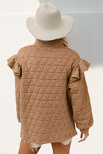 Load image into Gallery viewer, Double Take Ruffled Texture Half Zip Long Sleeve Sweatshirt
