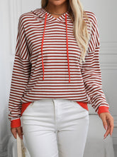 Load image into Gallery viewer, Mandy Striped Long Sleeve Hooded Knit Top
