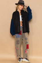 Load image into Gallery viewer, POL Contrast Sweater Sleeve Button Down Shacket
