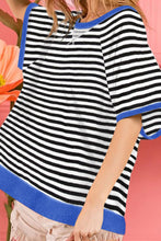 Load image into Gallery viewer, Striped Round Neck Half Sleeve T-Shirt
