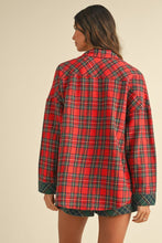 Load image into Gallery viewer, Annie Wear Contrast Plaid Long Sleeve Top and Shorts Set
