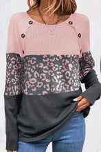 Load image into Gallery viewer, Leopard Round Neck Long Sleeve Top
