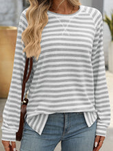 Load image into Gallery viewer, Mandy Striped Round Neck Long Sleeve T-Shirt
