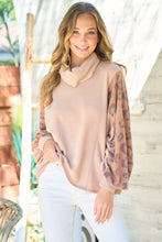 Load image into Gallery viewer, Hailey &amp; Co Leopard Sleeve Color Block Knit Top
