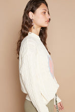 Load image into Gallery viewer, POL Cable-Knit Peace Patch Dropped Shoulder Sweater
