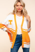 Load image into Gallery viewer, Haptics V Neck Button Down Letter Patch Cardigan
