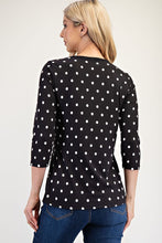 Load image into Gallery viewer, Celeste Full Size Polka Dot Round Neck Three-Quarter Sleeve T-Shirt
