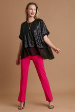 Load image into Gallery viewer, Umgee Sequin Half Sleeve Layered Blouse
