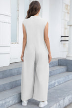 Load image into Gallery viewer, Half Button Wide Leg Jumpsuit with Pockets
