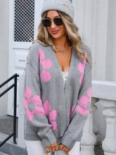 Load image into Gallery viewer, Angel Wings Flower Open Front Long Sleeve Cardigan
