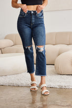 Load image into Gallery viewer, RFM Crop Dylan Full Size Tummy Control Distressed High Waist Raw Hem Jeans
