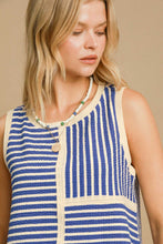 Load image into Gallery viewer, Umgee Round Neck Texture Striped Tank

