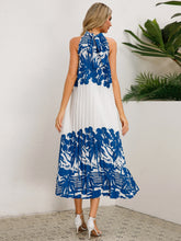Load image into Gallery viewer, Tied Printed Sleeveless Midi Dress
