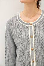 Load image into Gallery viewer, Be Cool Cable Knit Long Sleeve Contrast Edge Cardigan
