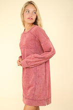 Load image into Gallery viewer, VERY J Mineral Washed Oversized Sweatshirt Mini Dress
