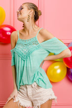 Load image into Gallery viewer, BiBi Front Crochet Lace Adjustable Strap Top
