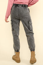 Load image into Gallery viewer, VERY J Washed Drawstring Jogger Cargo Jeans
