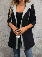 Load image into Gallery viewer, Drawstring Long Sleeve Hooded Jacket
