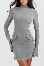 Load image into Gallery viewer, Mock Neck Long Sleeve Mini Dress
