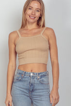 Load image into Gallery viewer, VERY J Cable Knit Seamless Cropped Cami
