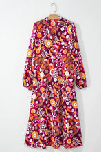 Load image into Gallery viewer, Printed Johnny Collar Long Sleeve Midi Dress
