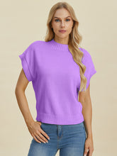 Load image into Gallery viewer, Double Take Full Size Mock Neck Short Sleeve Sweater
