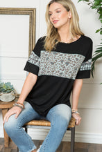 Load image into Gallery viewer, Celeste Full Size Leopard Exposed Seam Short Sleeve T-Shirt
