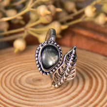 Load image into Gallery viewer, Alloy Moonstone Leaf Bypass Ring
