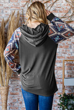 Load image into Gallery viewer, Heimish Half Button Printed Long Sleeve Hooded Top
