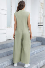 Load image into Gallery viewer, Half Button Wide Leg Jumpsuit with Pockets
