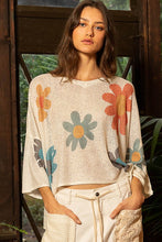 Load image into Gallery viewer, POL Flower Dropped Shoulder Long Sleeve Knit Top
